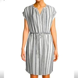 Time and Tru Striped Linen Dress